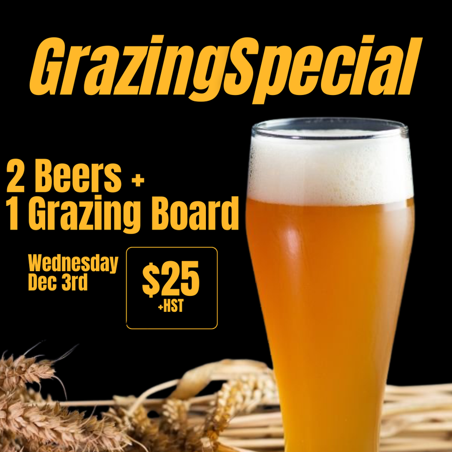 2 Beers + Grazing Board Special - Dec 3rd